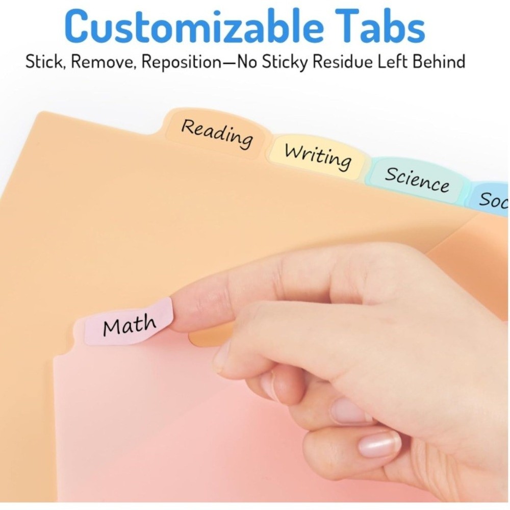 Tab Divider A4 - Divisori Trasparenti Durevoli per Raccoglitori, in