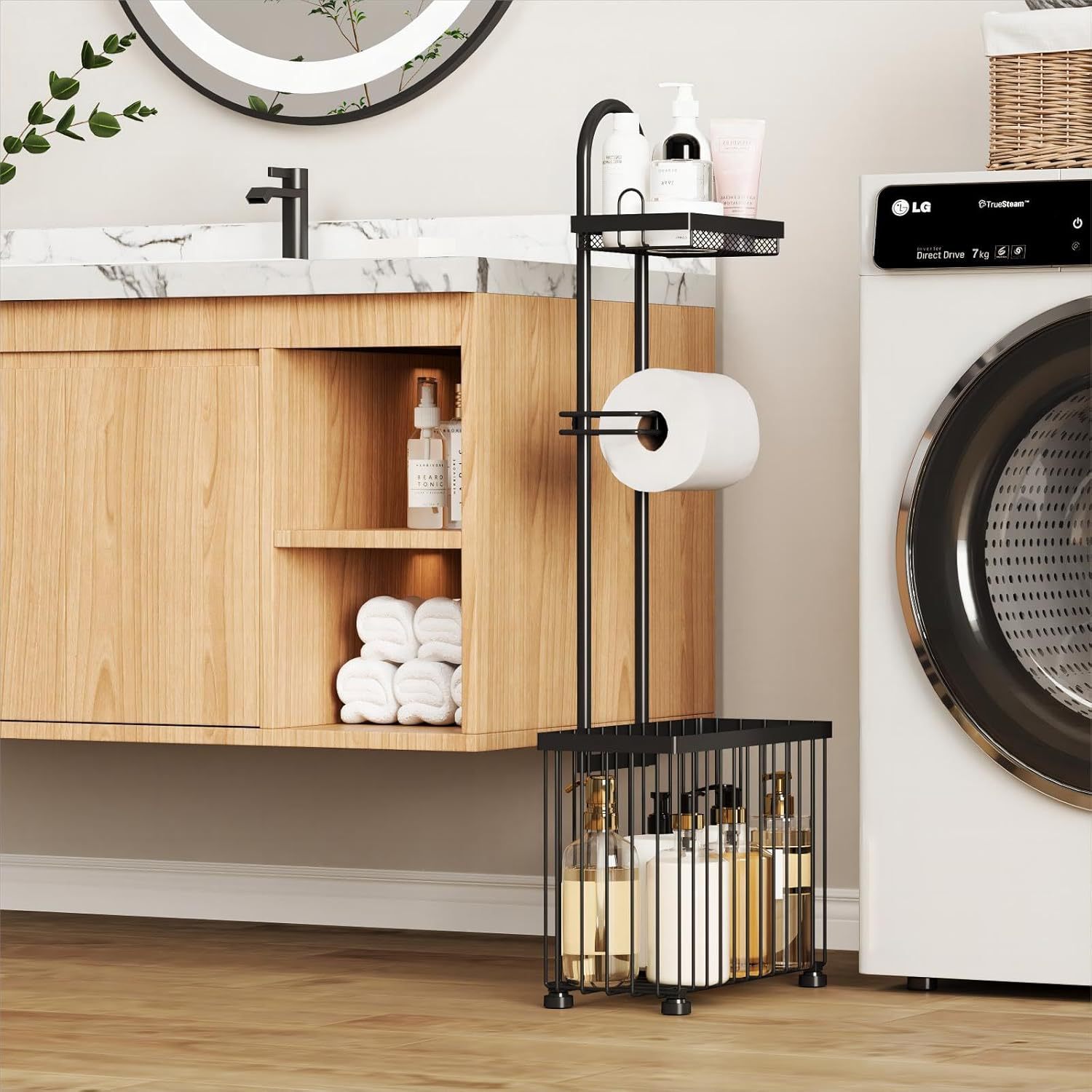 Magazine Holder Rack - Portarotolo da bagno nero con porta