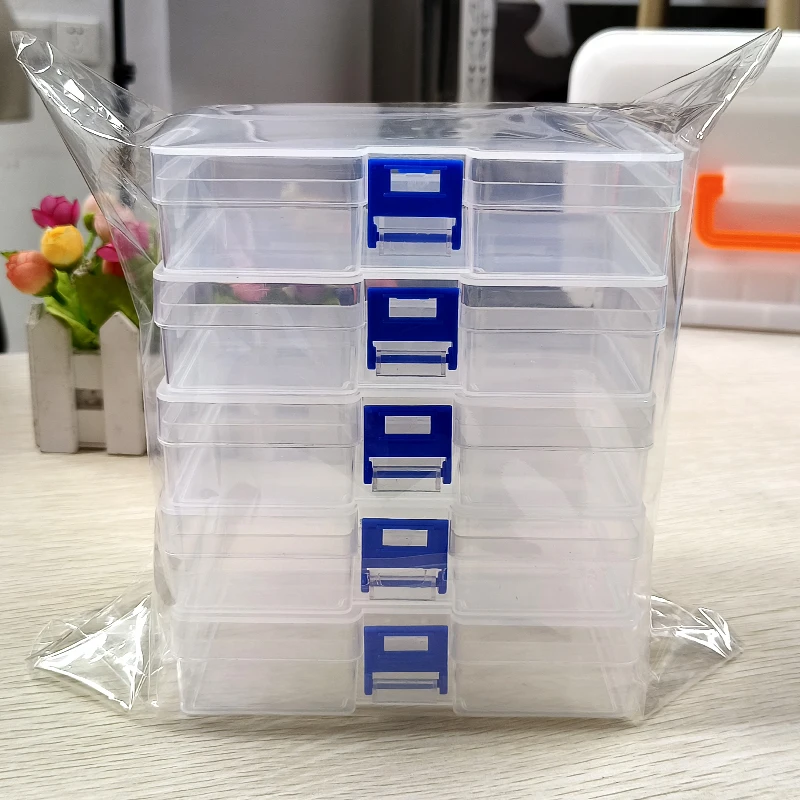 Card Index Box - 5 scatole portaoggetti in plastica trasparente